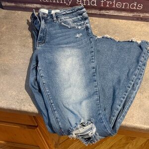 KanCan Light Blue Distressed Flare Jeans